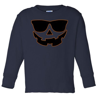 Halloween Jack-O- Lantern With Shades Toddler Long Sleeve Shirt