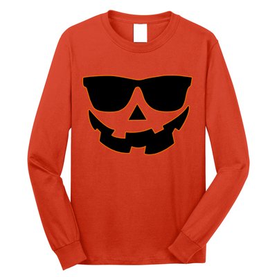 Halloween Jack-O- Lantern With Shades Long Sleeve Shirt
