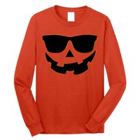 Halloween Jack-O- Lantern With Shades Long Sleeve Shirt