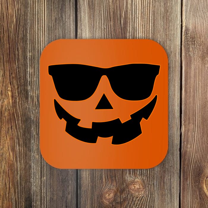 Halloween Jack-O- Lantern With Shades Coaster