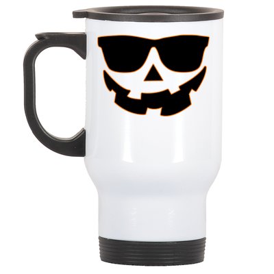 Halloween Jack-O- Lantern With Shades Stainless Steel Travel Mug