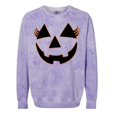 Halloween Jack-O-Lantern With Lashes Colorblast Crewneck Sweatshirt