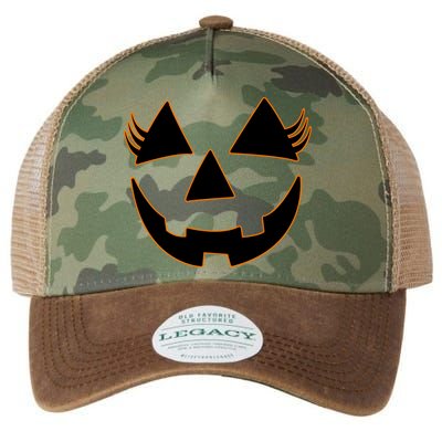 Halloween Jack-O-Lantern With Lashes Legacy Tie Dye Trucker Hat