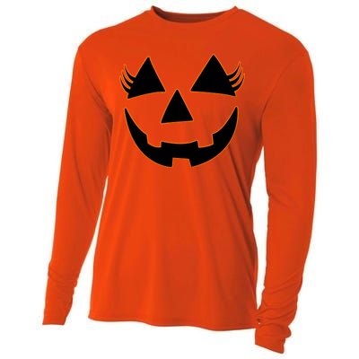 Halloween Jack-O-Lantern With Lashes Cooling Performance Long Sleeve Crew