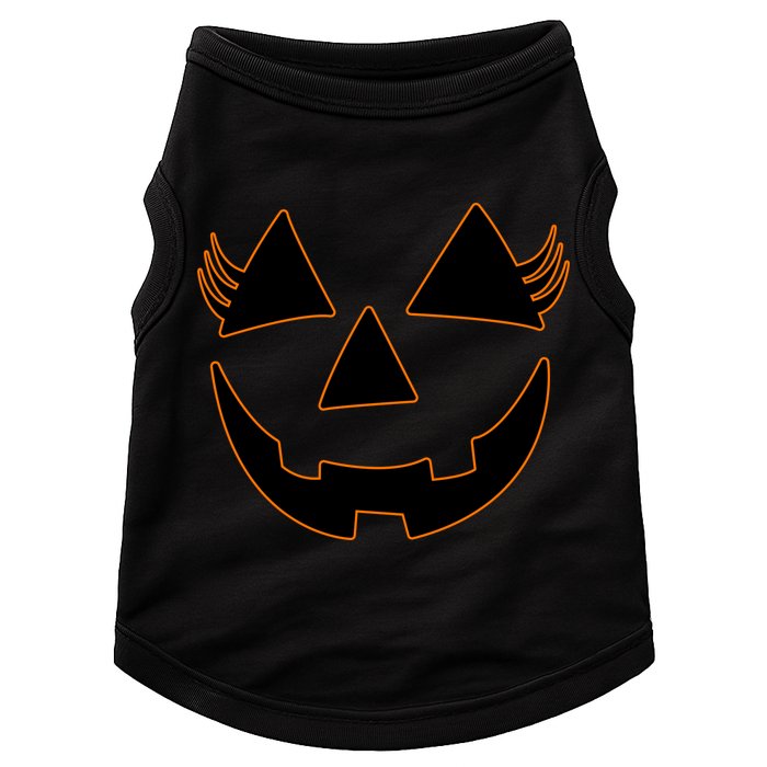 Halloween Jack-O-Lantern With Lashes Doggie Tank