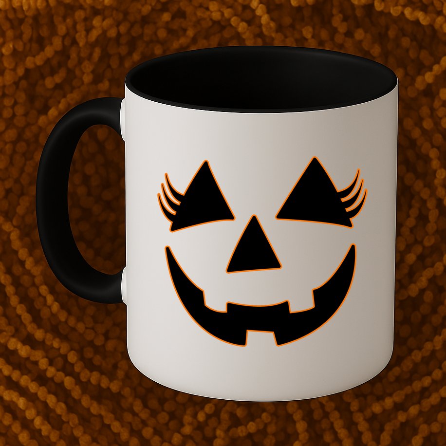 Halloween Jack-O-Lantern With Lashes Mug