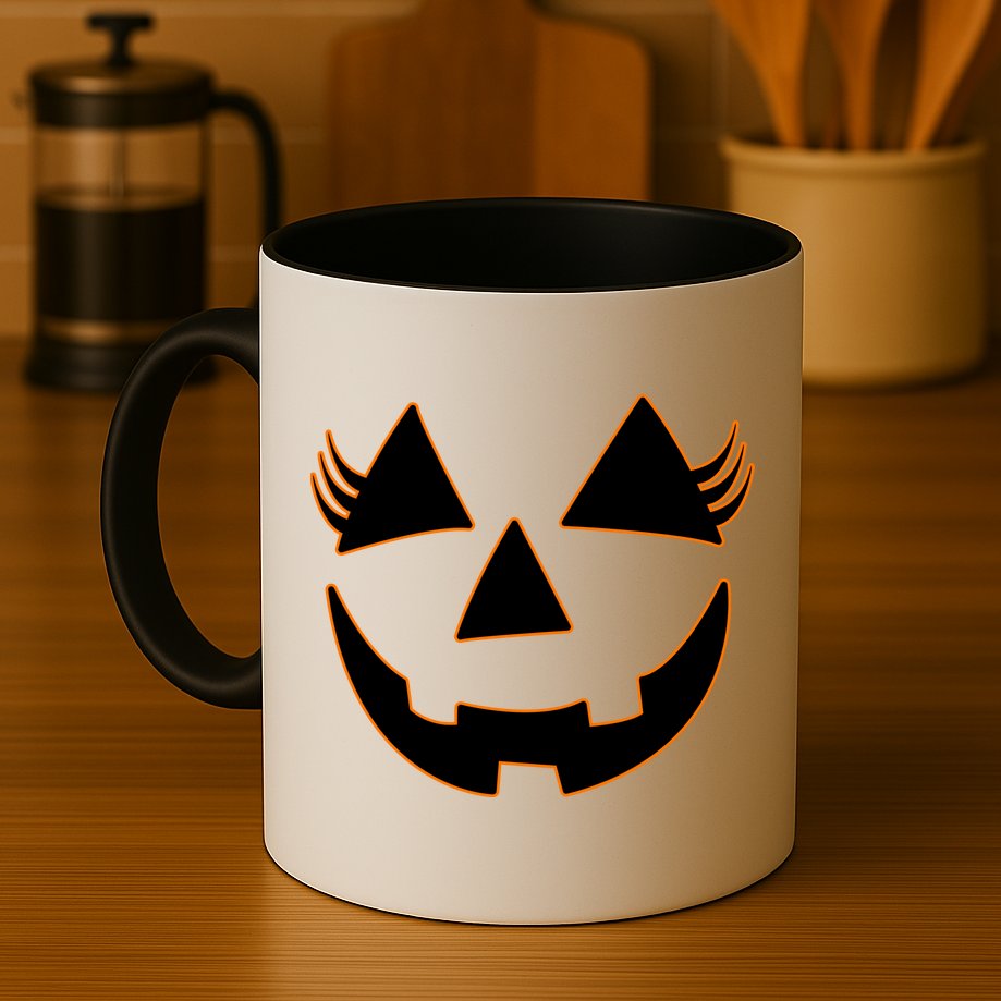 Halloween Jack-O-Lantern With Lashes Mug