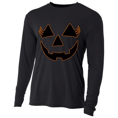 Halloween Jack-O-Lantern With Lashes Cooling Performance Long Sleeve Crew