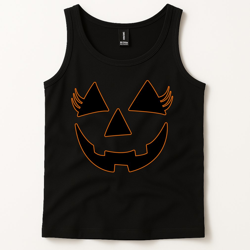 Halloween Jack-O-Lantern With Lashes Tank Top