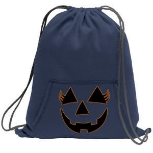 Halloween Jack-O-Lantern With Lashes Sweatshirt Cinch Pack Bag