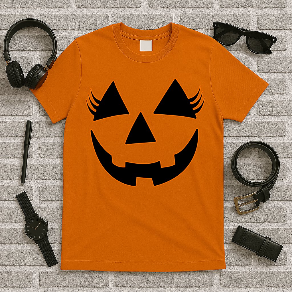 Halloween Jack-O-Lantern With Lashes T-Shirt