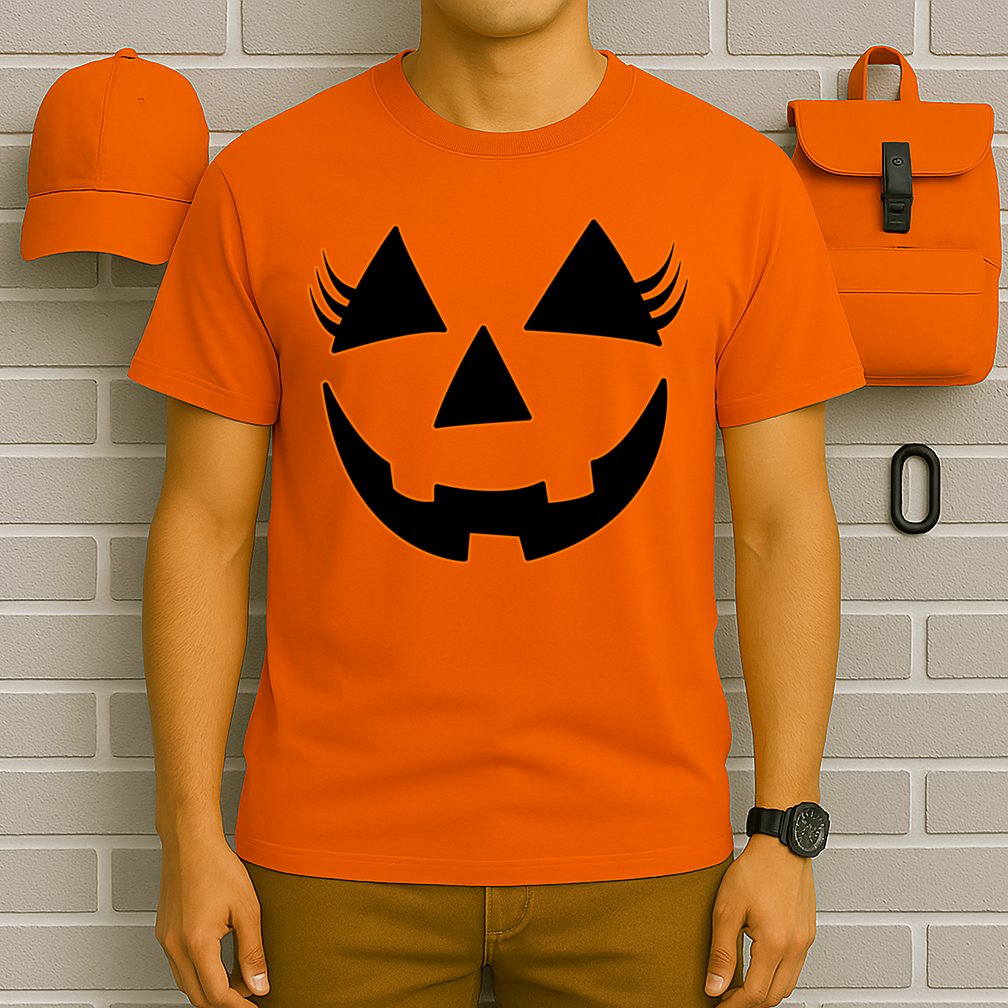 Halloween Jack-O-Lantern With Lashes T-Shirt