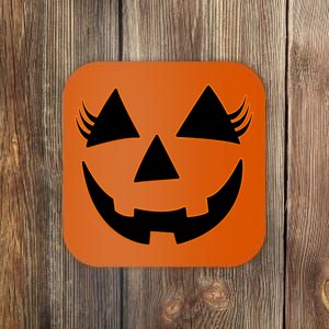 Halloween Jack-O-Lantern With Lashes Coaster