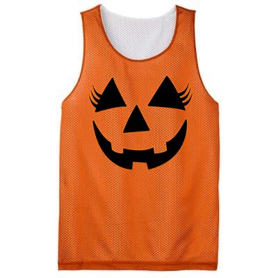 Halloween Jack-O-Lantern With Lashes Mesh Reversible Basketball Jersey Tank