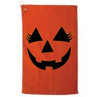 Halloween Jack-O-Lantern With Lashes Golf Towel