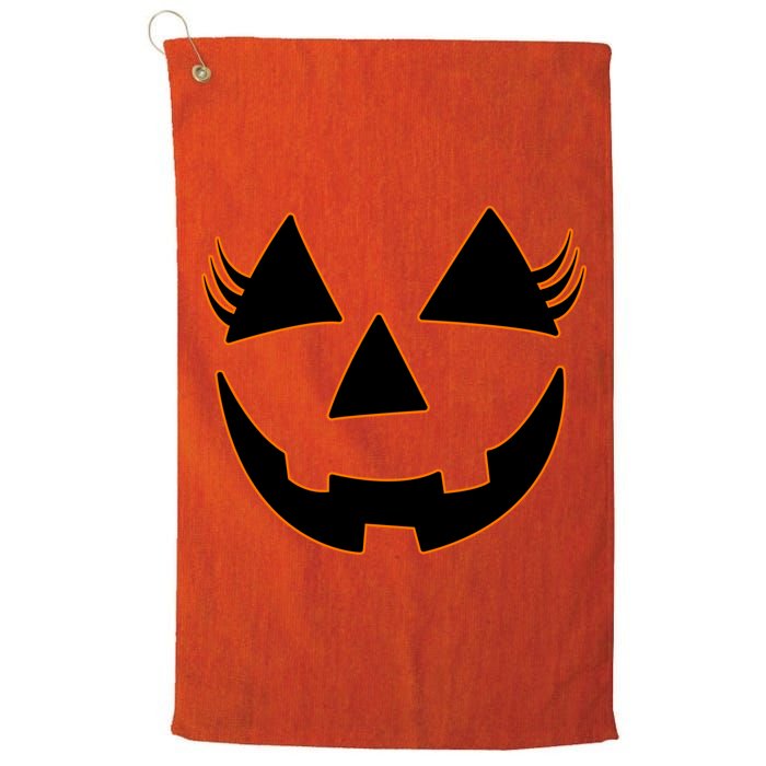 Halloween Jack-O-Lantern With Lashes Golf Towel
