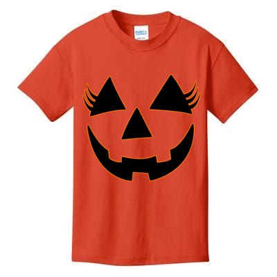 Halloween Jack-O-Lantern With Lashes Kids T-Shirt