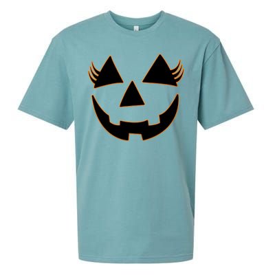 Halloween Jack-O-Lantern With Lashes Sueded Cloud Jersey T-Shirt