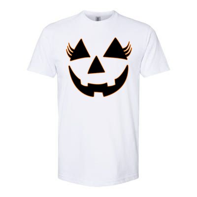 Halloween Jack-O-Lantern With Lashes Softstyle CVC T-Shirt