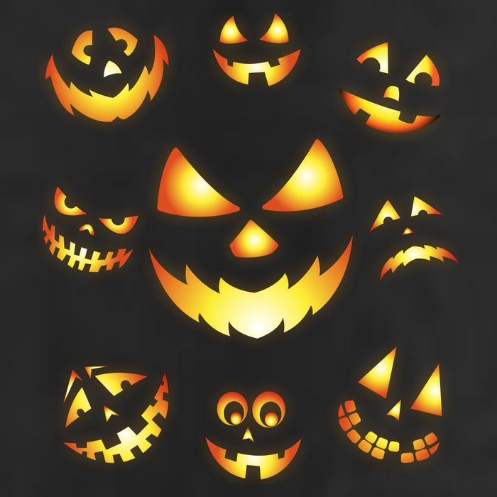 Halloween Jack O'Lantern Pumpkin Faces 11oz C Handle Ceramic Mug