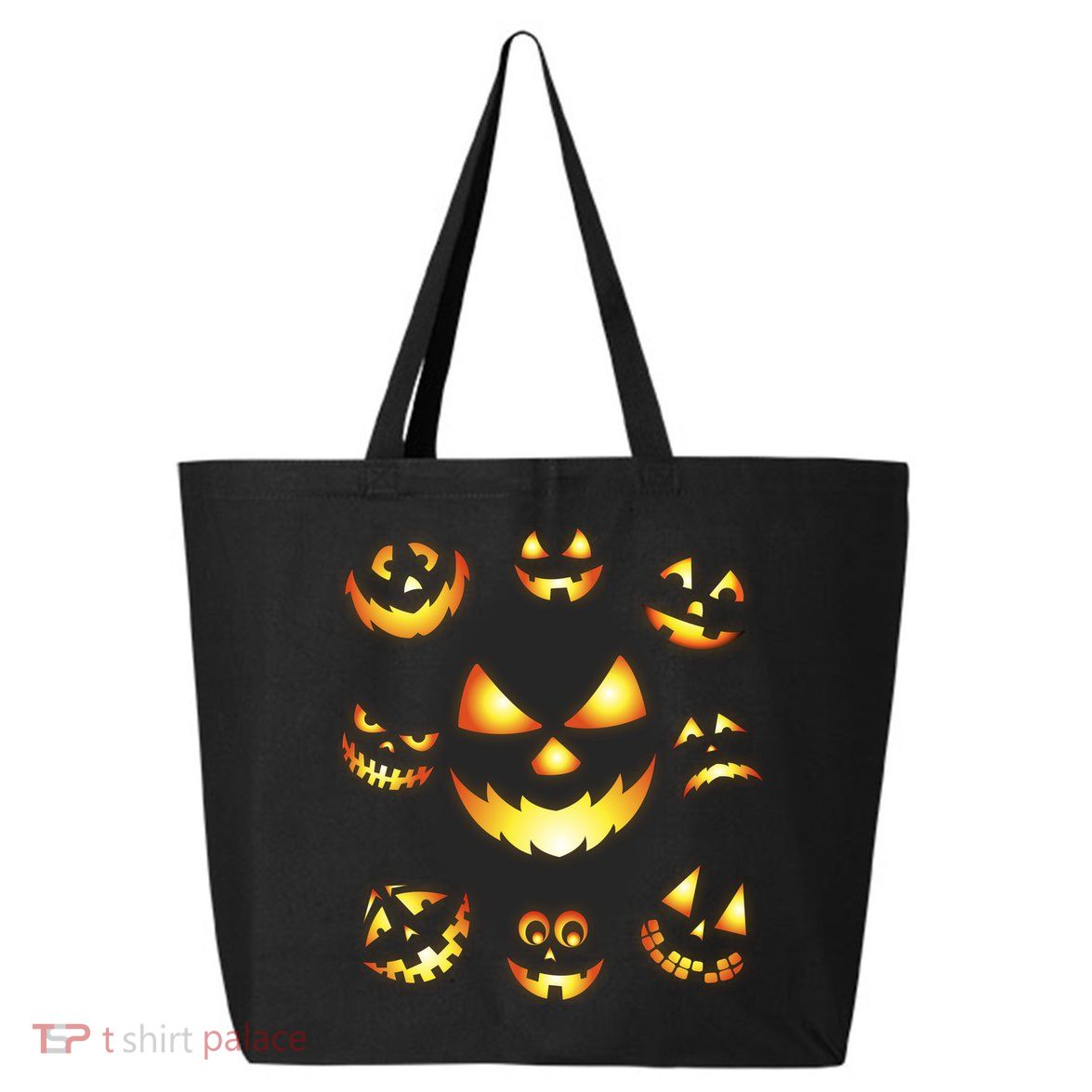 Halloween Jack O'Lantern Pumpkin Faces 25L Jumbo Tote