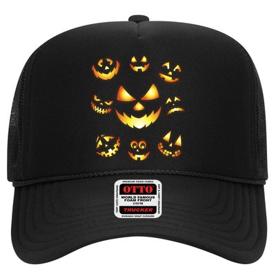 Halloween Jack O'Lantern Pumpkin Faces Trucker Hat
