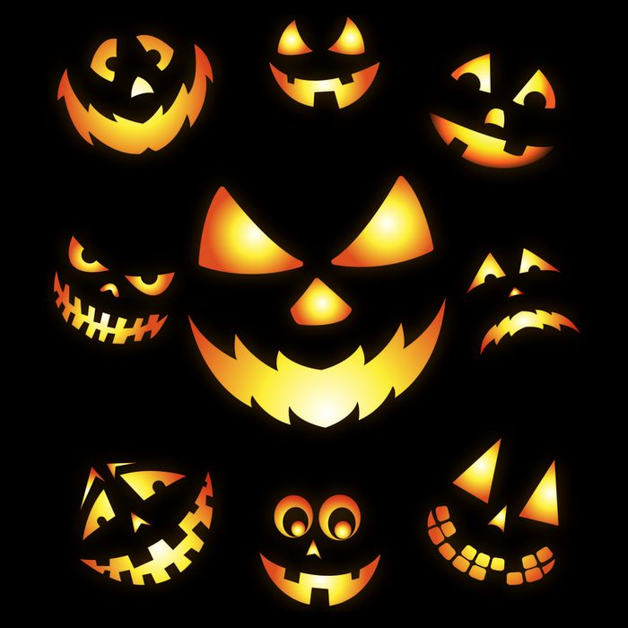 Halloween Jack O'Lantern Pumpkin Faces Kids T-Shirt