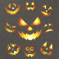 Halloween Jack O'Lantern Pumpkin Faces Cotton Canvas Backpack
