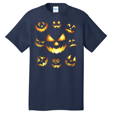 Halloween Jack O'Lantern Pumpkin Faces Tall T-Shirt