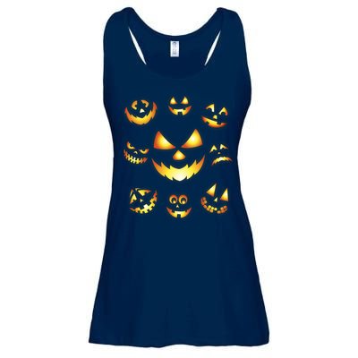 Halloween Jack O'Lantern Pumpkin Faces Ladies Essential Flowy Tank