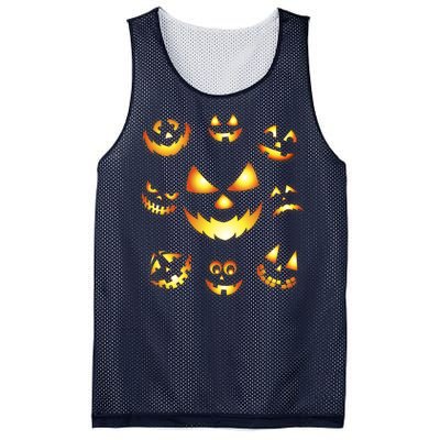 Halloween Jack O'Lantern Pumpkin Faces Mesh Reversible Basketball Jersey Tank