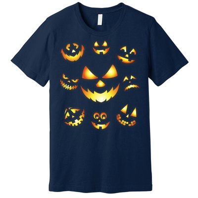 Halloween Jack O'Lantern Pumpkin Faces Premium T-Shirt