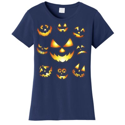 Halloween Jack O'Lantern Pumpkin Faces Women's T-Shirt