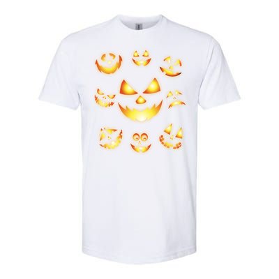 Halloween Jack O'Lantern Pumpkin Faces Softstyle CVC T-Shirt