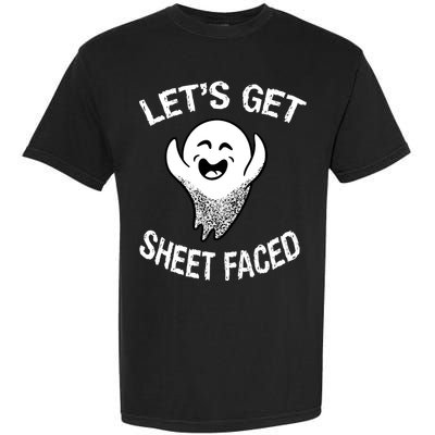 Halloween Let's Get Sheet Faced Ghost Garment-Dyed Heavyweight T-Shirt