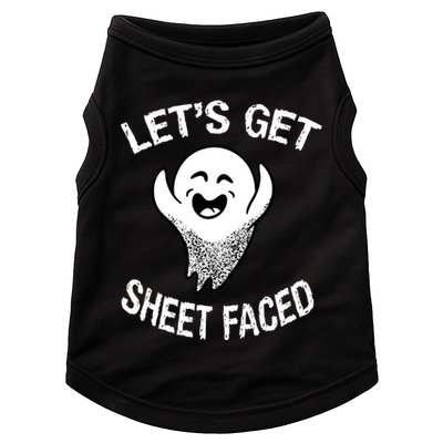 Halloween Let's Get Sheet Faced Ghost Doggie Tank