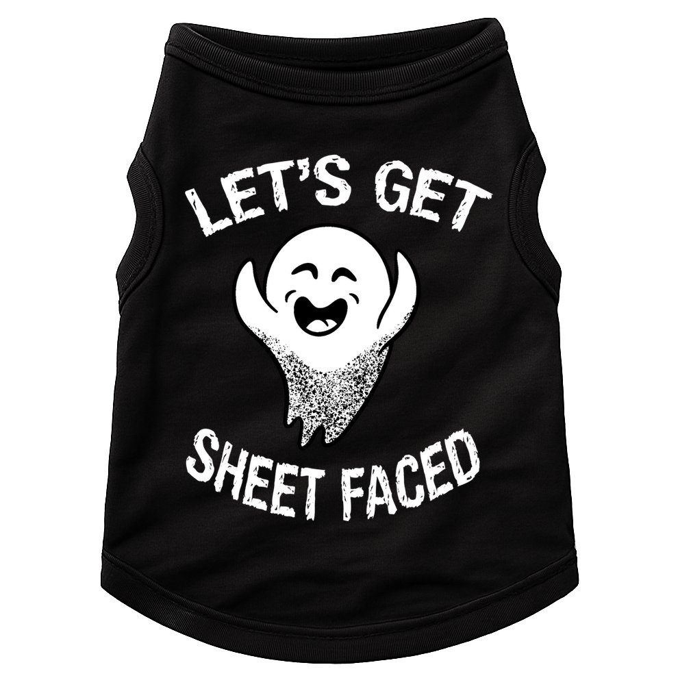 Halloween Let's Get Sheet Faced Ghost Doggie Tank