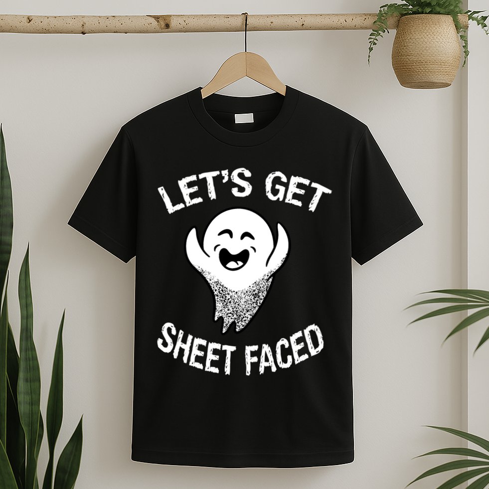Halloween Let's Get Sheet Faced Ghost T-Shirt