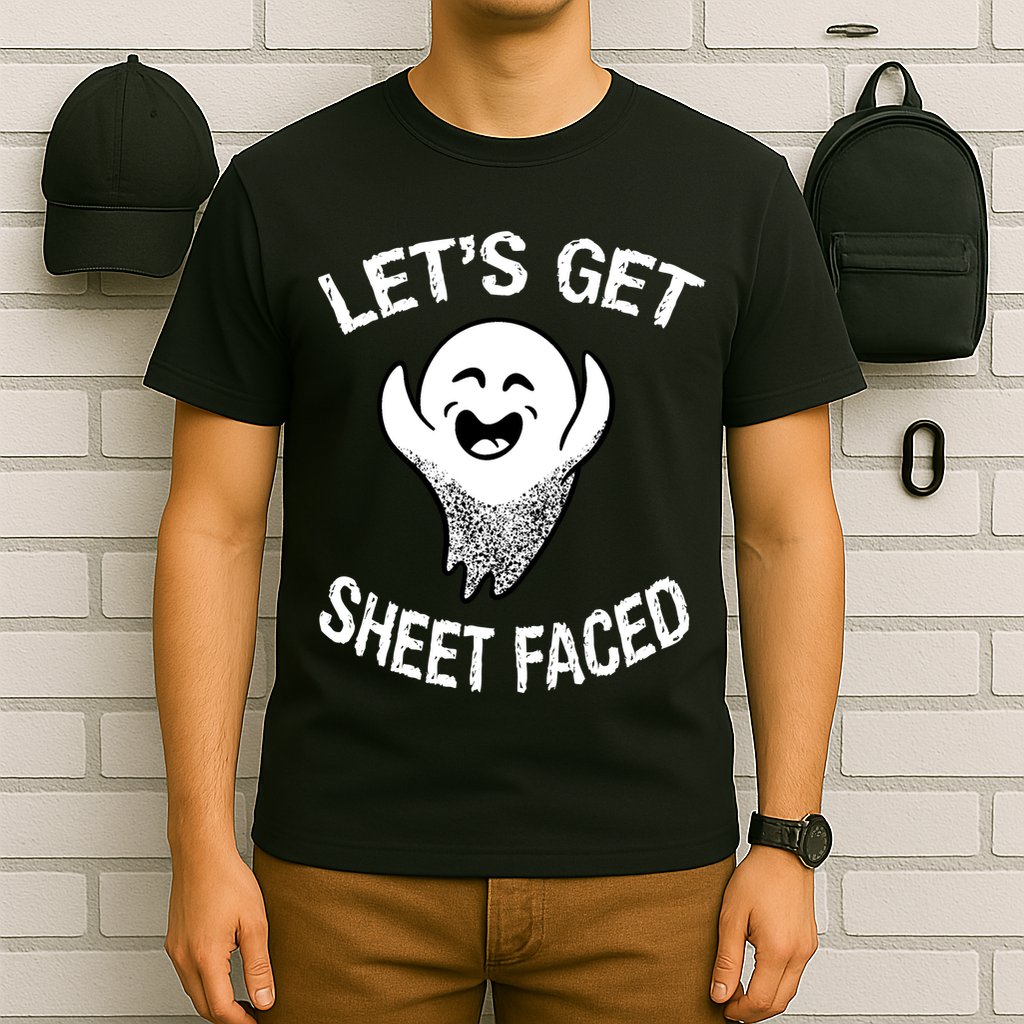 Halloween Let's Get Sheet Faced Ghost T-Shirt