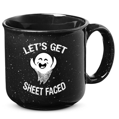 Halloween Let's Get Sheet Faced Ghost 15oz Campfire Ceramic Mug