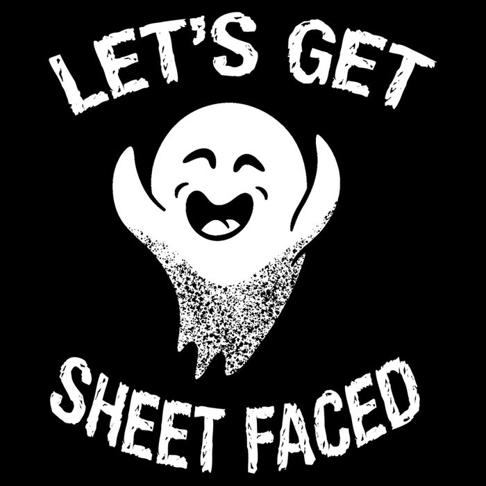 Halloween Let's Get Sheet Faced Ghost Drawstring Bag