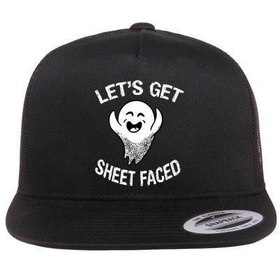 Halloween Let's Get Sheet Faced Ghost Flatbill Hat