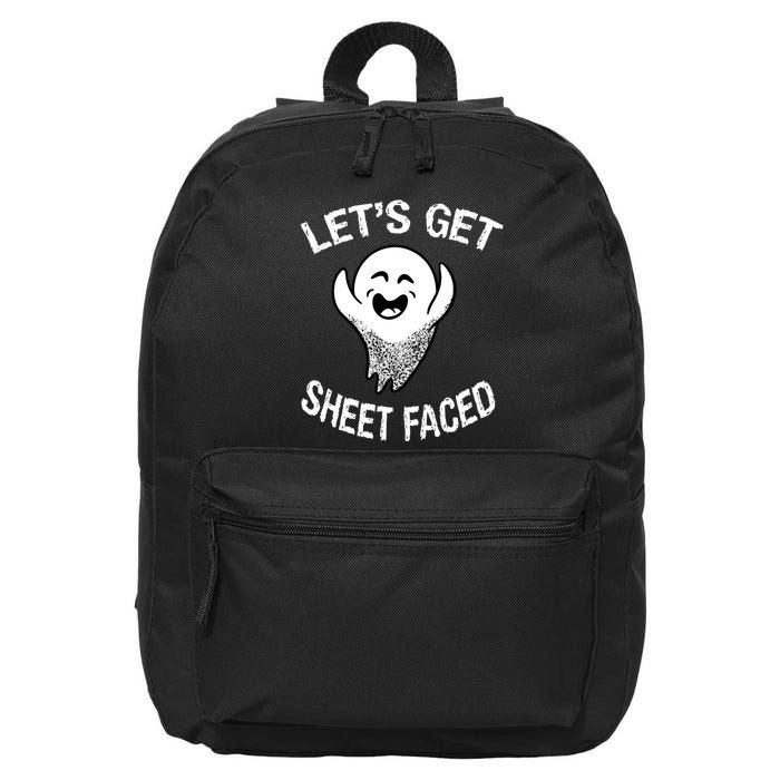 Halloween Let's Get Sheet Faced Ghost 16 in Basic Backpack