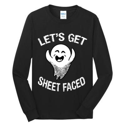 Halloween Let's Get Sheet Faced Ghost Tall Long Sleeve T-Shirt