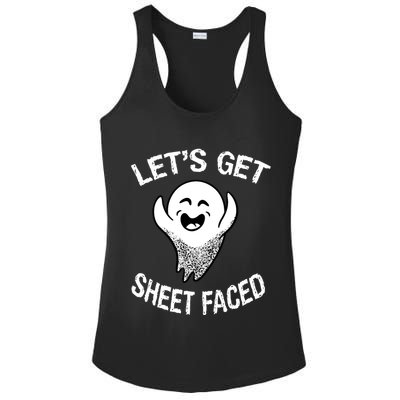 Halloween Let's Get Sheet Faced Ghost Ladies PosiCharge Competitor Racerback Tank