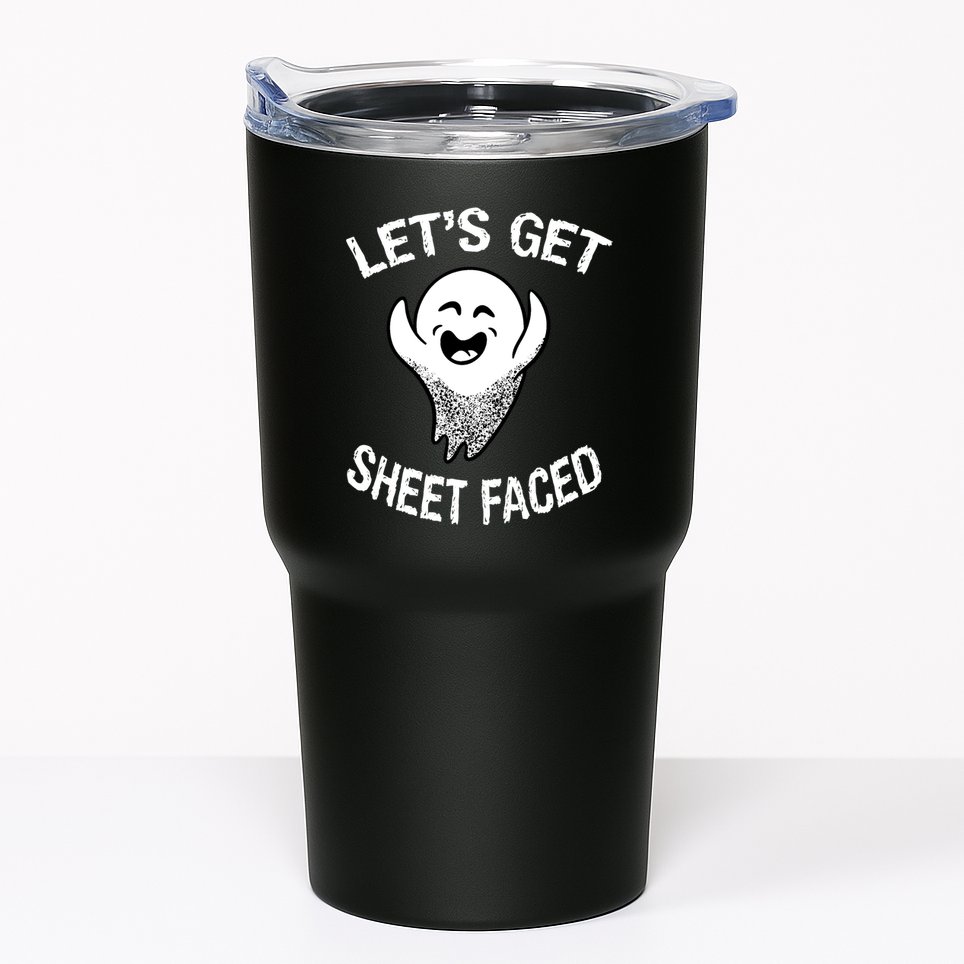 Halloween Let's Get Sheet Faced Ghost Tumbler