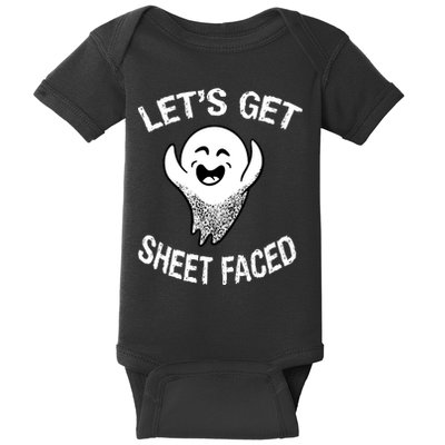 Halloween Let's Get Sheet Faced Ghost Baby Bodysuit