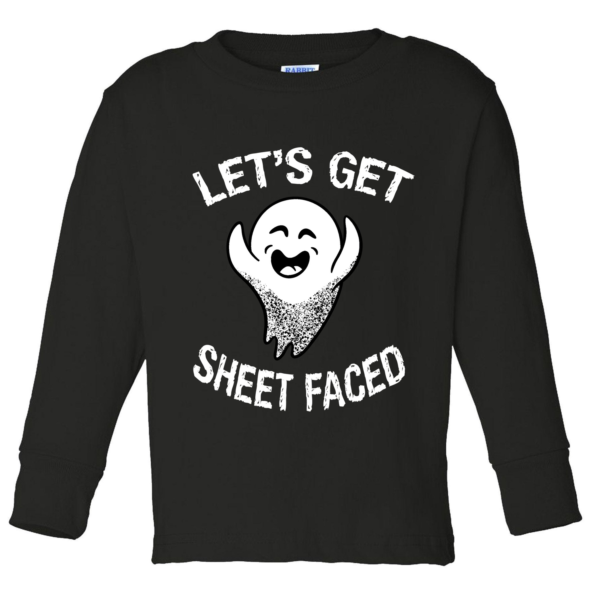 Halloween Let's Get Sheet Faced Ghost Toddler Long Sleeve Shirt