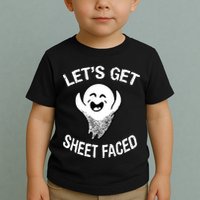 Halloween Let's Get Sheet Faced Ghost Toddler T-Shirt