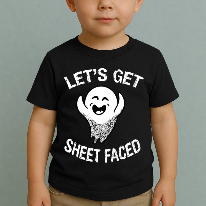 Halloween Let's Get Sheet Faced Ghost Toddler T-Shirt